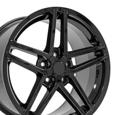 18x9.5 19x10 Wheels Fit C6 Corvette Base - C6 Z06 Style Rims Black Set Of 4 18x9.5 19x10 Wheels Fit C6 Corvette Base - C6 Z06 Style Rims Black Set Of 4