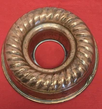  VINTAGE HEAVY COPPER TIN LINED JELLO/ CAKE MOLD 9" 