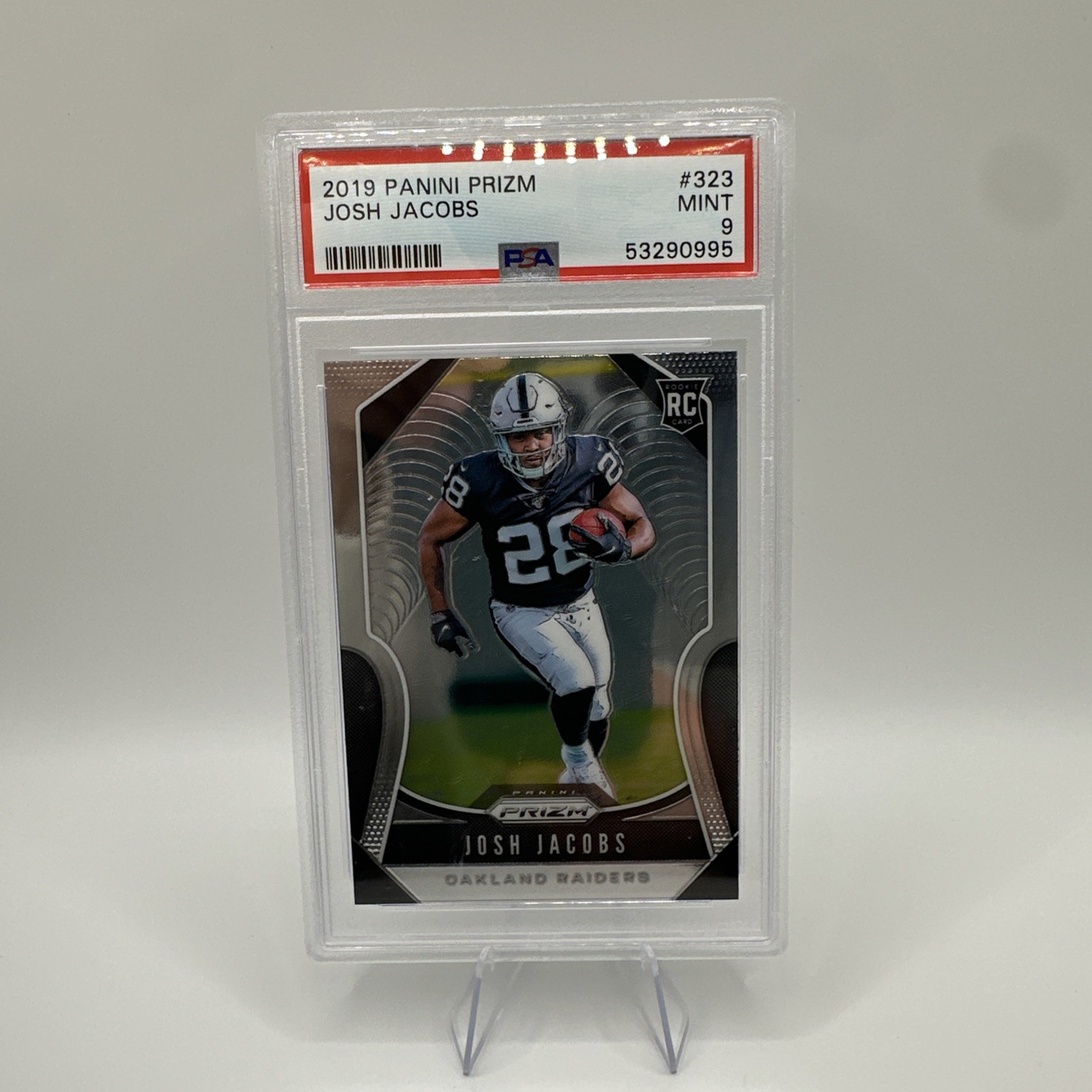 2019 Silver Prizm Josh Jacobs PSA 9 MT RC #323