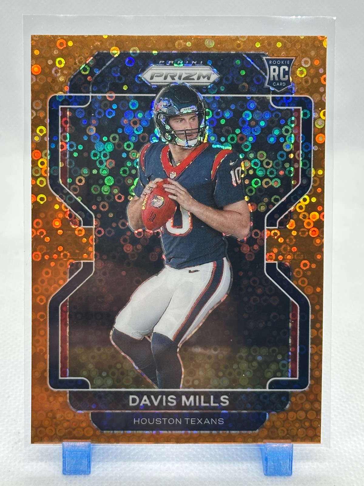 Davis Mills 2021 Panini Prizm - Orange Disco Prizm #352 (RC) Houston Texans