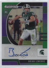 2020 Prizm Draft Picks Rookies Purple & Green /199 Brian Lewerke #142 Auto 10ou