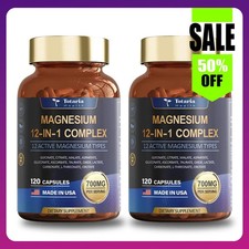 Totaria 12-in-1 Magnesium Complex 700mgSupplement with Glycinate Citrate Malate