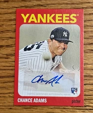 CHANCE ADAMS 2019 Topps 582 Montgomery #19 Rookie RC Club Set 1 Auto