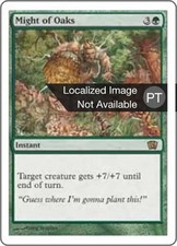 Might of Oaks PL 8th Edition MTG Magic the Gathering Portuguese Green Card