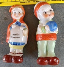Retro Kitch Toothbrush Holders Little Red Riding Hood + Little Boy & Ball Japan