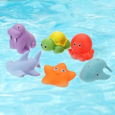 6Pcs Ocean Animal Bath Toy Fish Bath Tub Toy for Bathrooms, Multicolor