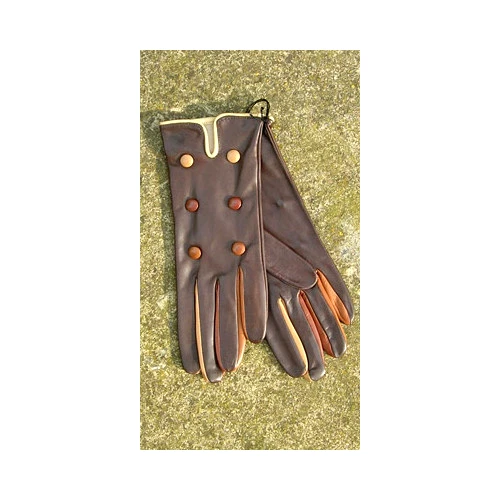 Bruno Carlo Brown Multi Coloured Wrist Kid Gloves