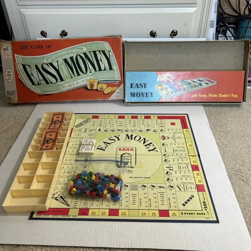 Easy Money Board Game #4620 Milton Bradley Company Complete Vintage 1956 Wear
