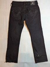 True Religion Jeans Men's 34 Ricky Relaxed Straight World Tour Denim Black