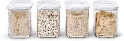 Mepal Modula Vorratsbehälter 4er Set 4x1000ml stapelbar luftdicht Weiß