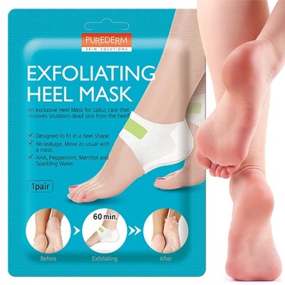 Purederm Exfoliating Heel Mask (1 Pair)   Peeling 1 Count (Pack of 1) 