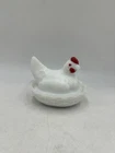 Vintage Westmoreland Milk Glass Hen On Nest Small 3”