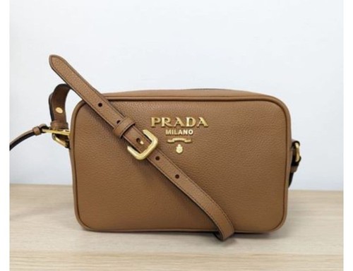 PRADA leather shoulder bag brown 687984