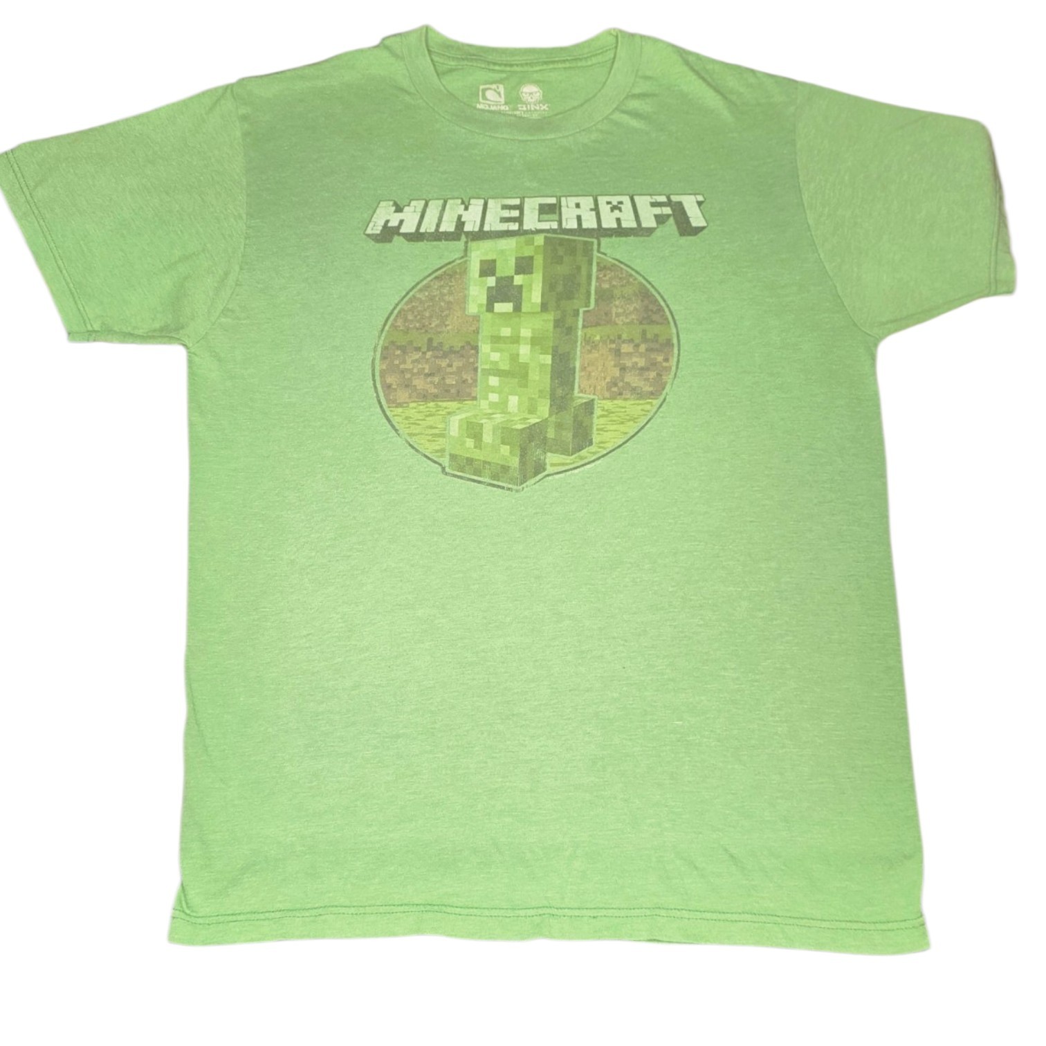 Vintage Minecraft J!NX/Mojang T-Shirt Mens Medium - Green Creeper Inside Graphic