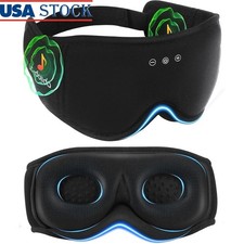 Bluetooth Sleep Mask Hypoallergenic Bamboo Cotton 3D Adjustable Light Blocking