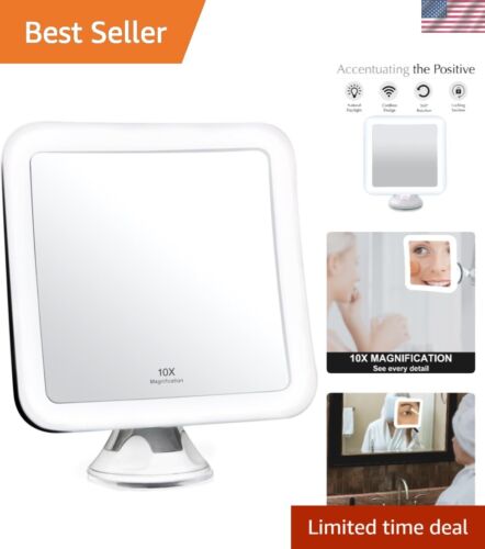 Elegant 10X Magnifying Mirror with Locking Suction - Perfect for Any Bathroom