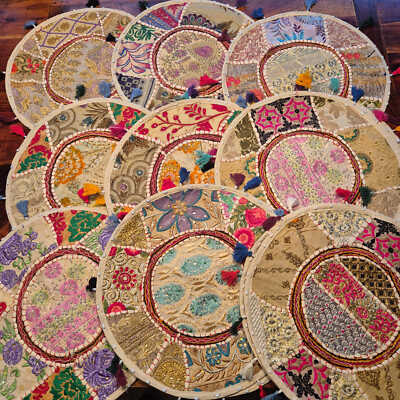 Kissenhülle 40cm Yoga Indien Patchwork Schwanger Meditation Boho Innendeko Stick