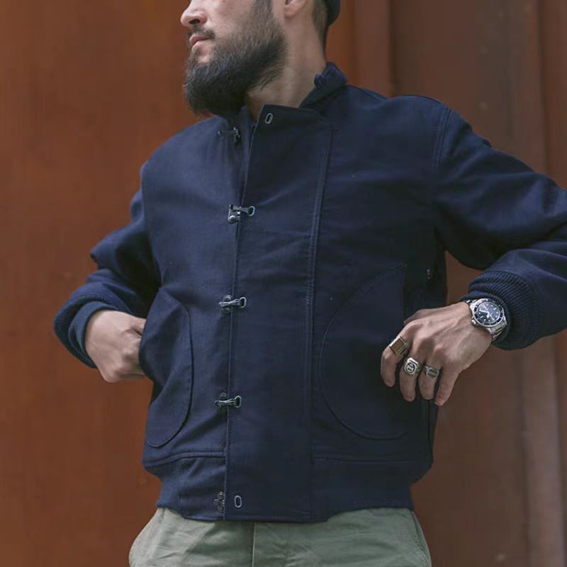 ジャケット・アウター New Manual DECK HOOK JACKET Navy Deck Hook Jacket Vintage Winter Usn Overalls Jacket