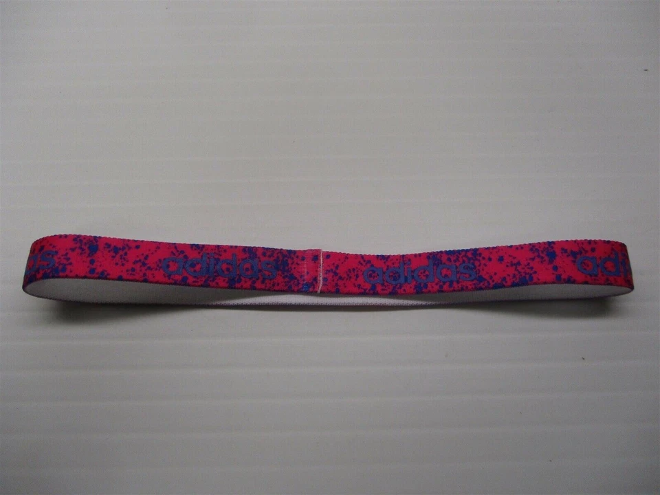 Diadema elástica ADIDAS para mujer entrenamiento atlético rosa/azul con logotipo salpicaduras Foto 3 de 4