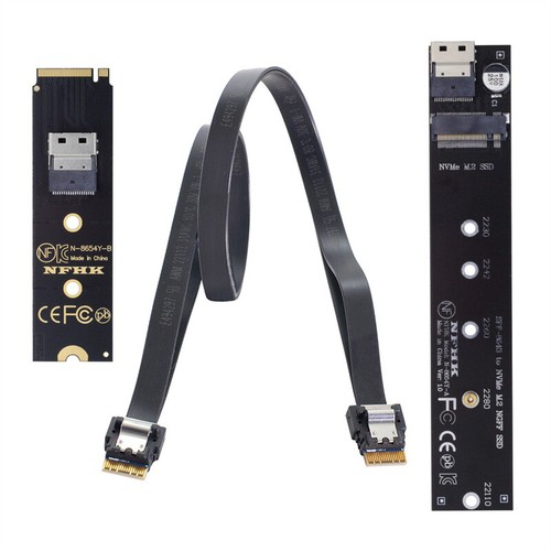 Chenyang NGFF M-Key NVME Male to Female Extension Cable with SFF-8654 Connector - Picture 2 of 9