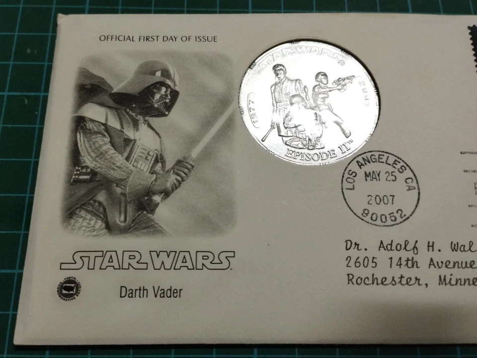 USA 2007 Star Wars Starwars Stamp Medallion II FDC - Lucasfirm Darth Vader - Image 3 of 4