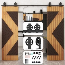4FT-20FT Heavy Duty Sliding Barn Door Hardware Kit Single/Double Doors,Moderm