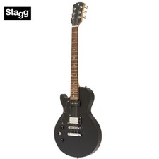 Stagg Sel-hb90 Blk Lh Solid Mahogany P90 Left Hand Electric Guitar Black