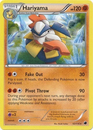 Hariyama 63/116 - Pokemon Plasma Freeze Rare Card