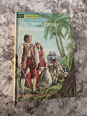 Vtg 1963 Companion Library Swiss Family Robinson & Robinson Crusoe - 2-in-1 Book