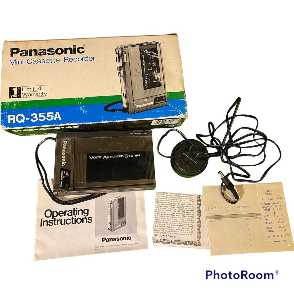 Panasonic Rq-355a Cassette Recorder for Parts or Restoration for