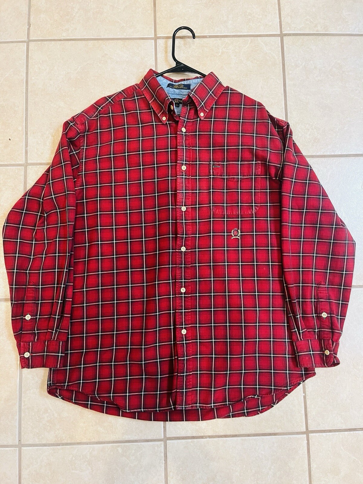 Lot Of 3 Y2K Tommy Hilfiger Men's XL Long Sleeve Button Logo Shirts thumbnail 2