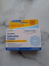 Thera Care Maximum Strength OTC Lidocaine Cream Numbs Away Pain Exp 01/26