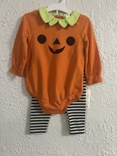 NWT Cat Jack Infant Baby Halloween Pumpkin Outfit, 12 Months