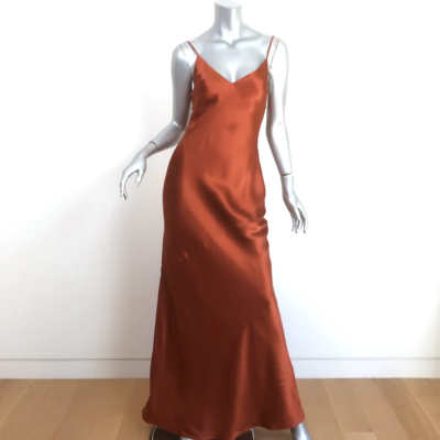 serita silk slip dress L'AGENCE Serita Silk Slip Dress In Black