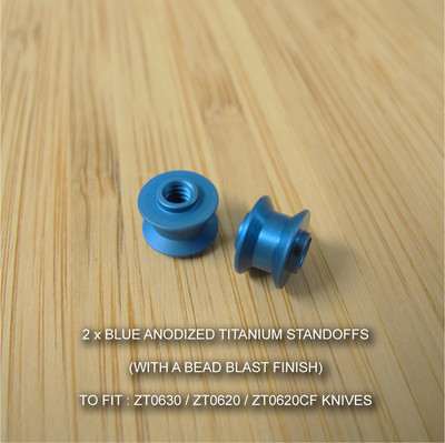 Zero Tolerance ZT0620 ZT 630 620CF Knives Custom Ti Titanium Standoffs MATT BLUE