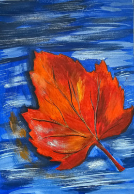 Original Watercolor Autumn Yellow Maple Leaf Autumn Art for Unique Home Decor