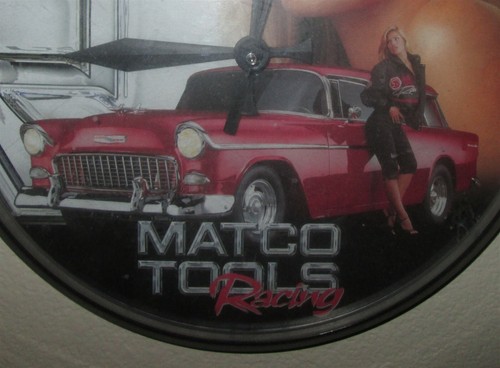 MATCO TOOLS RACING: Sexy Blonde Pin-Up Girl+ 1955 Chevy Nomad- COOL 12.5" CLOCK - Picture 5 of 5