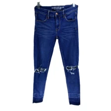 American Eagle Women's 4 Regular Super Stretch X Blue Dark Wash Jegging 28x27.5
