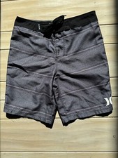 Hurley Youth Board Shorts, sz 8. Black striped