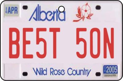 ALBERTA - BEST SON LICENSE PLATE Auto Lufterfrischer