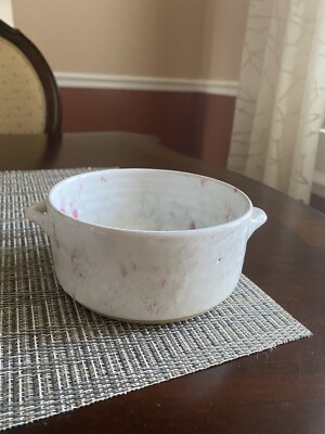 Shelton s pottery white and pink glazed bowl or candy dish small