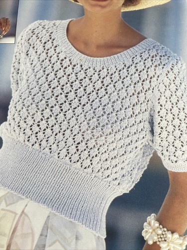 Top de encaje para damas PATRÓN TEJIDO manga corta + patones sin mangas 4902 - Imagen 5 de 7