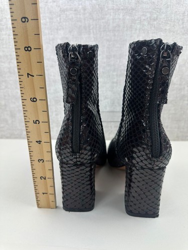 Stivaletti donna Topshop bordeaux ecopelle serpente tacco medio taglia UK 5 nuovi - Foto 11 di 12
