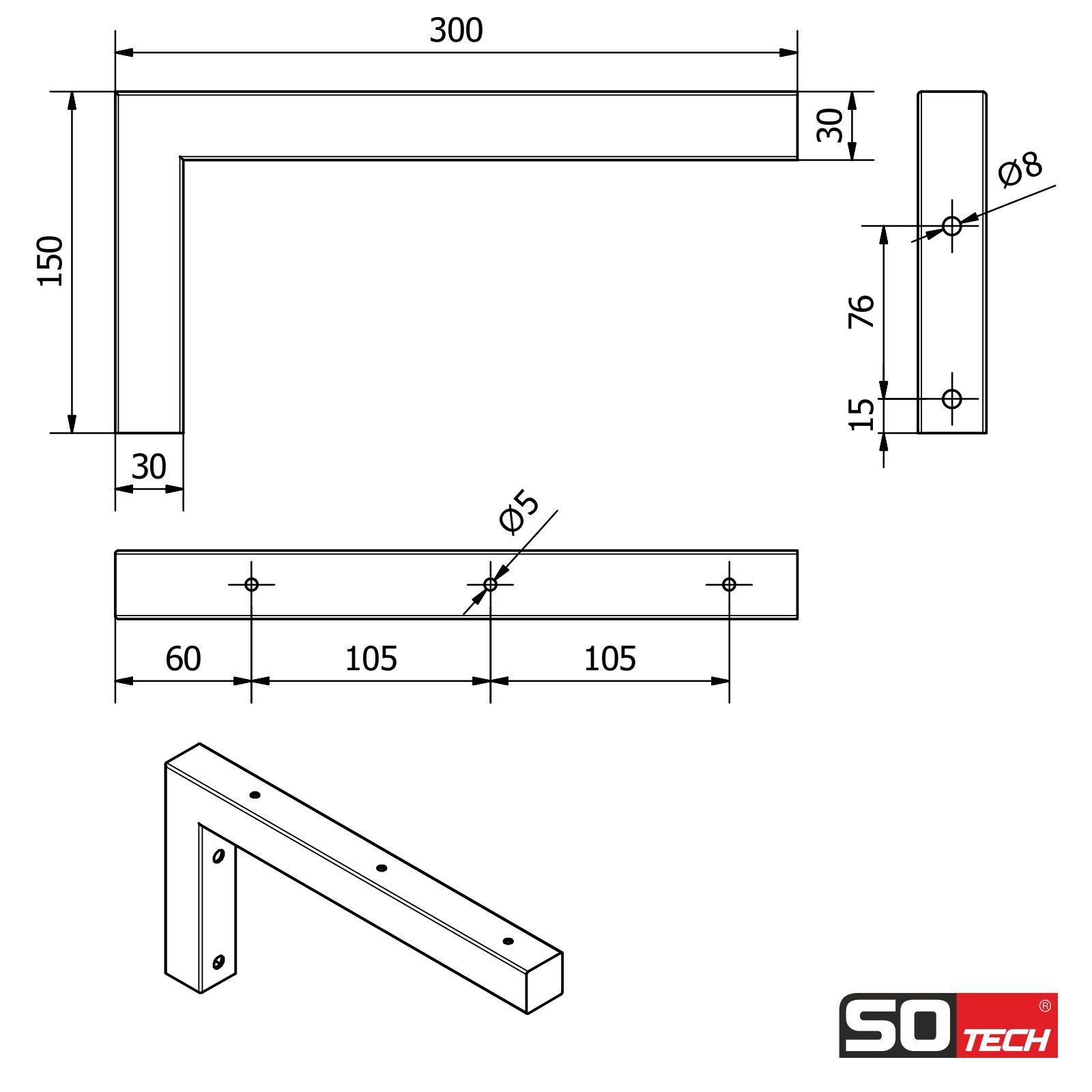 Supporto consolle lavabo SOTECH per montaggio a parete foto 6