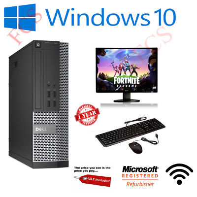 Dell Optiplex SFF Quad Core i5 i7 16GB RAM 2TB HDD SSD Windows 10 Desktop PC