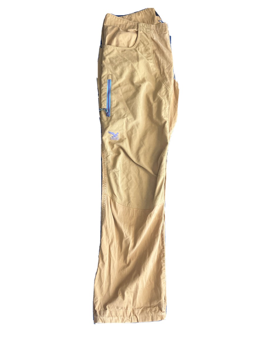 Salewa Men's Climbing Pants With Blue Zipper Picket, Crotch Gusset
