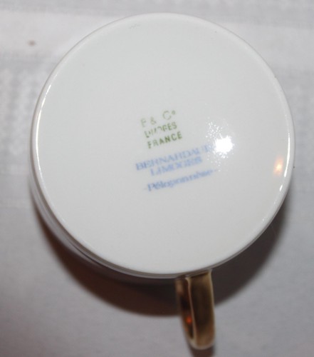 Bernardaud Limoges Peloponese China Blue/Gold Greek Key Cup - Picture 5 of 5