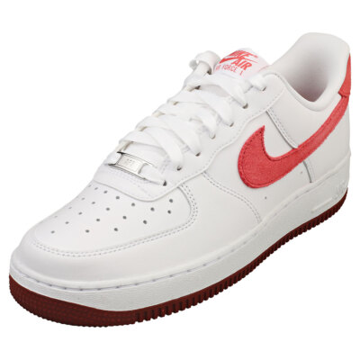 Nike Air Force 07 Womens Fashion Trainers in White Red US