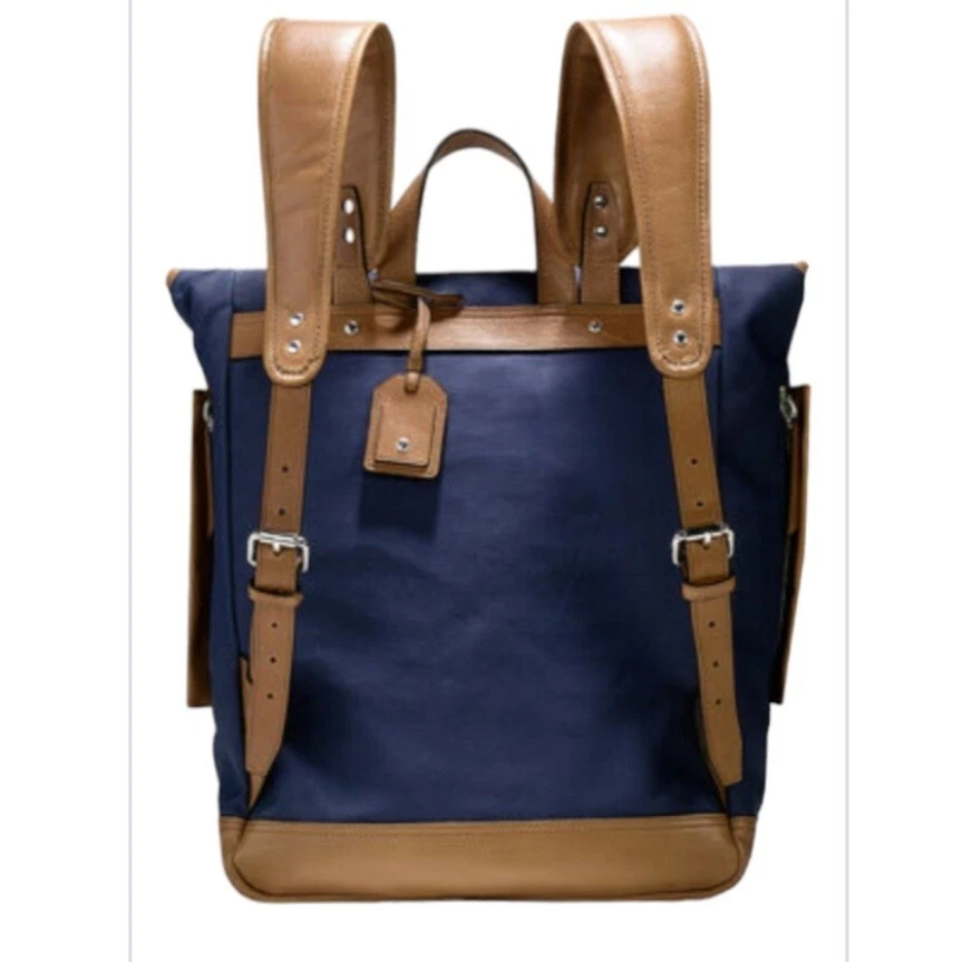 Mochila de cuero Cole Haan Marshall azul marino de lona Foto 2 de 4