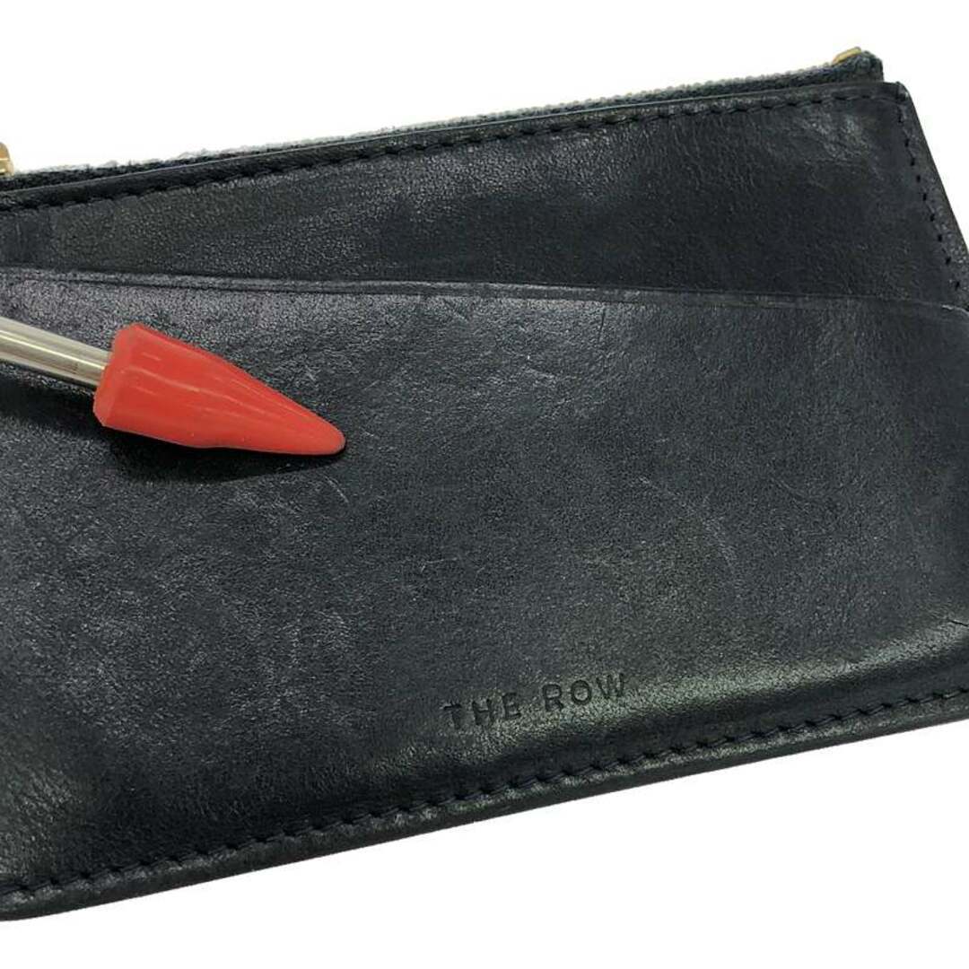 THE ROW Zipped Keychain Leather Key Chain Card Case Navy Womens 